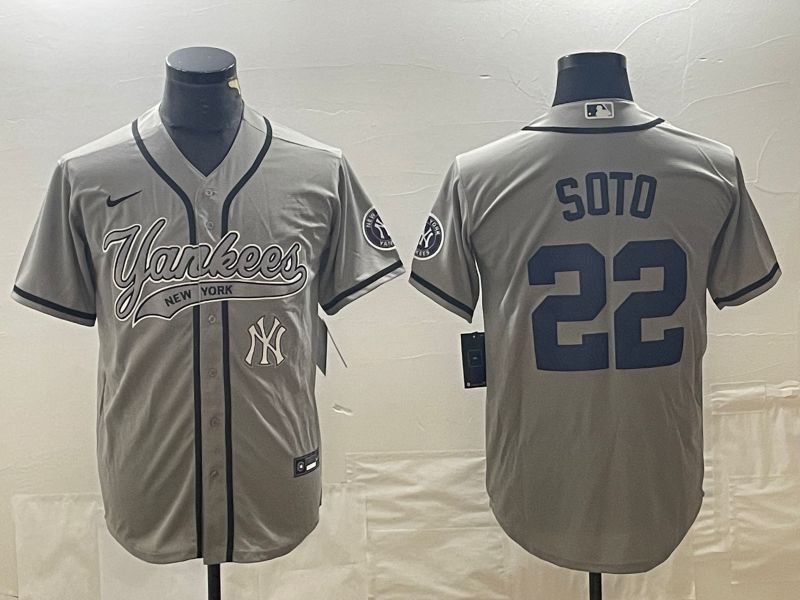 Men New York Yankees 22 Soto Grey Nike Game MLB Jersey style 4